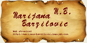 Marijana Barzilović vizit kartica